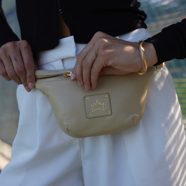 Crown Logo Belt Bag - Light Tan
