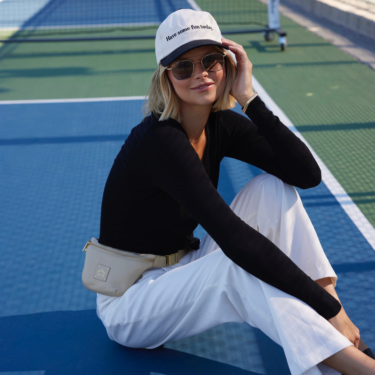 Crown Logo Belt Bag - Light Tan