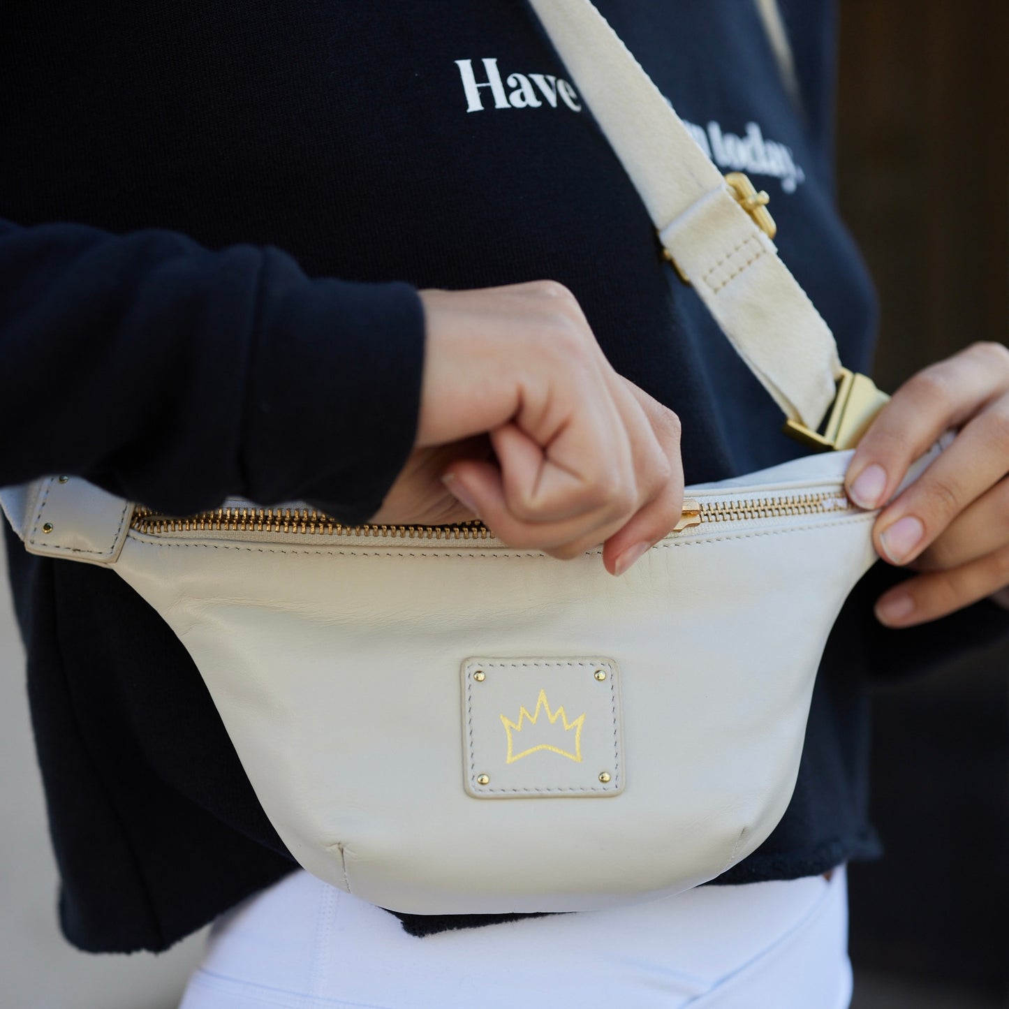 Crown Logo Belt Bag - Baby Powder