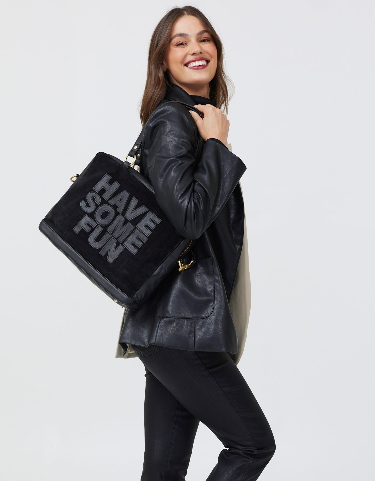 The Elsie Bag - Black Suede