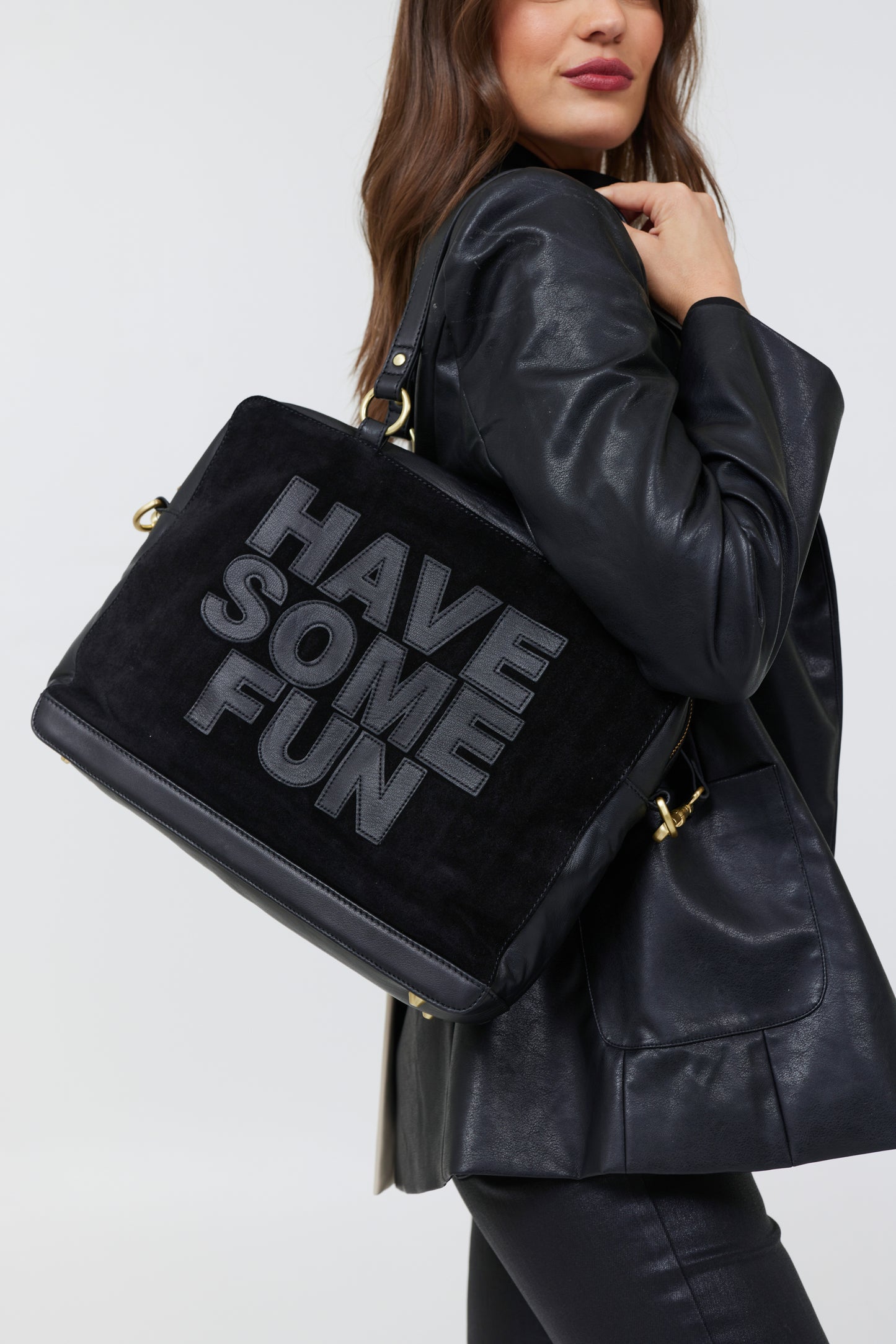 The Elsie Bag - Black Suede