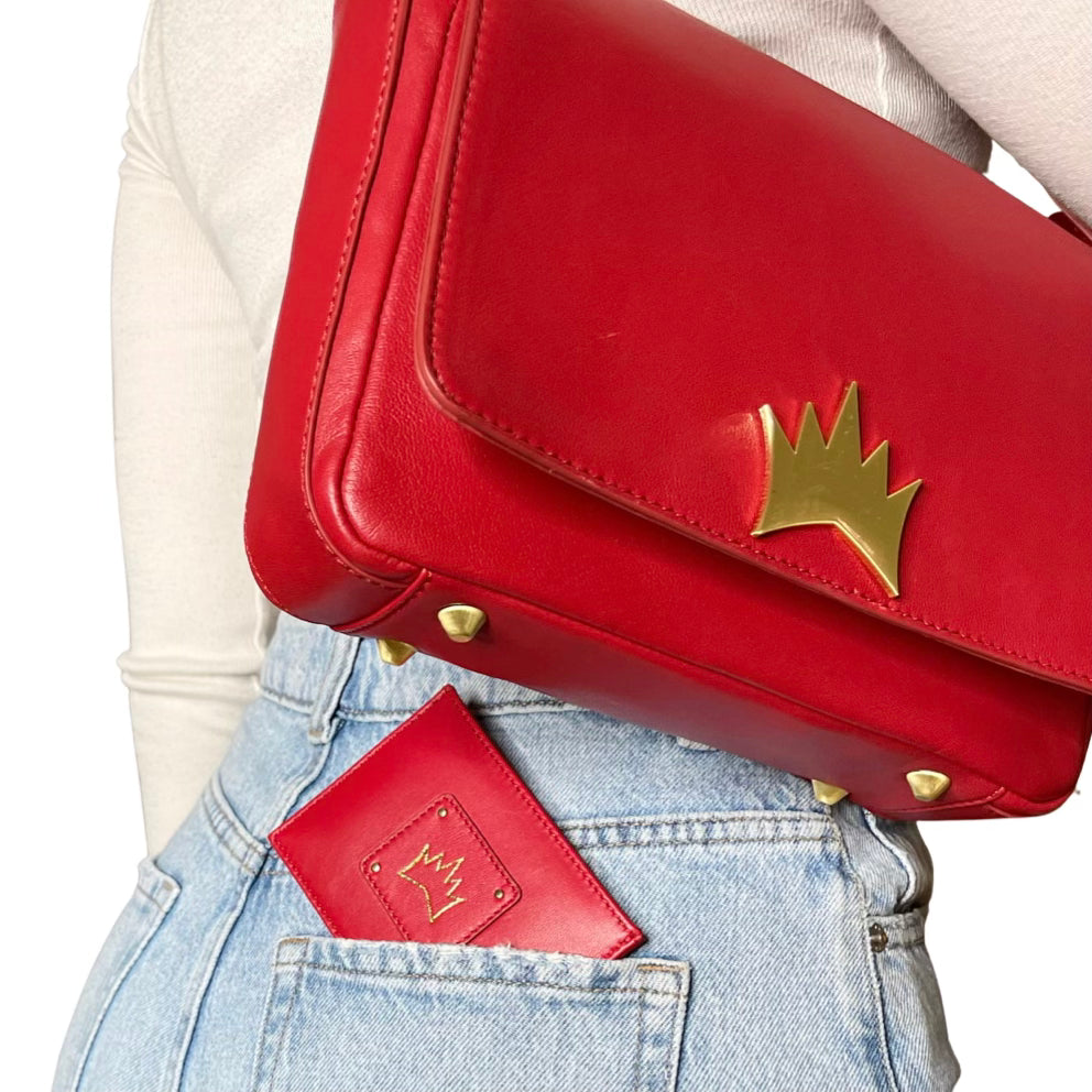 Crown Logo Card Case - Red