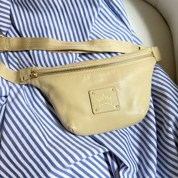 Crown Logo Belt Bag - Light Tan