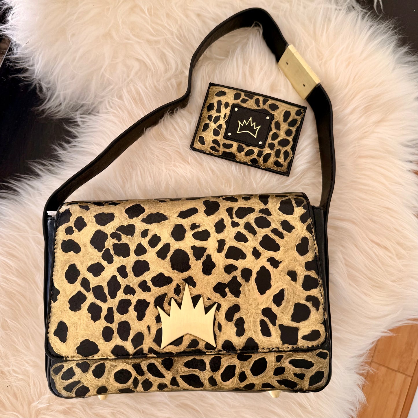 "One Collection" Hand Painted Metallic Gold Allegra Bag - by Stephanie Rado Taormina