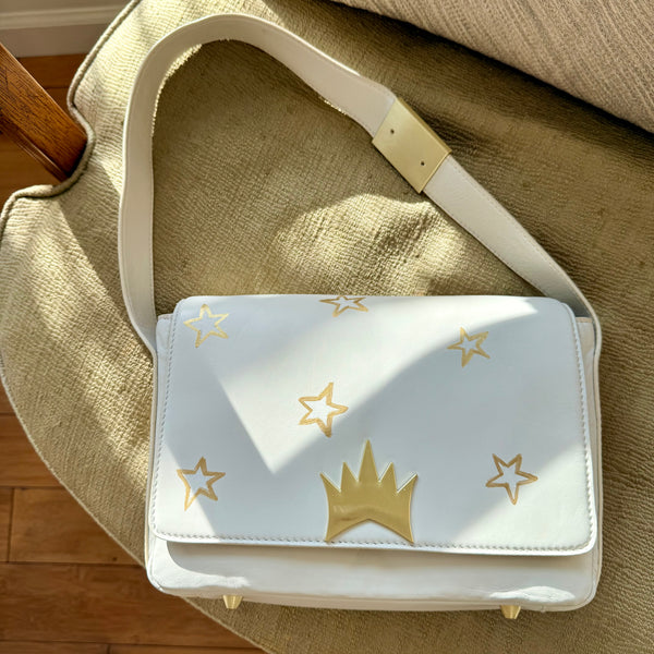 "One Collection" Gold Metallic Stars Allegra Bag - By Stephanie Rado Taormina