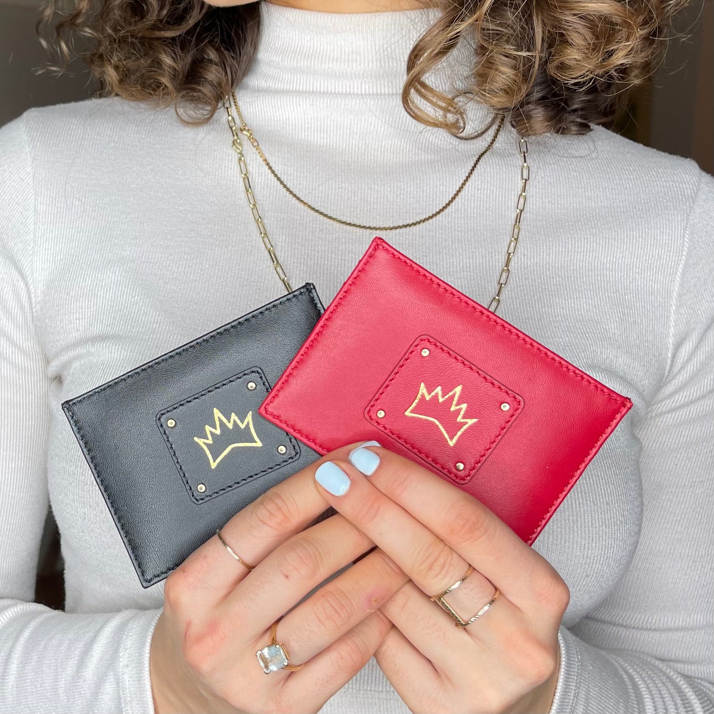 Crown Logo Card Case - Black