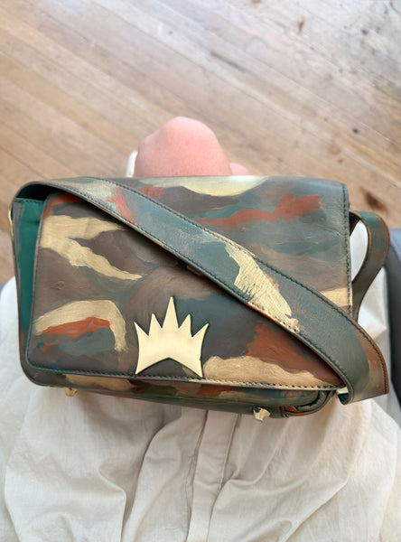 "One Collection" Camo Hand-painted Allegra Bag by Stephanie Rado Taormina