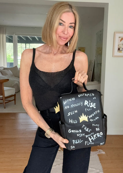 Hand-Painted Mini Backpack — "Rise" Graffiti Edition | 1 of 1