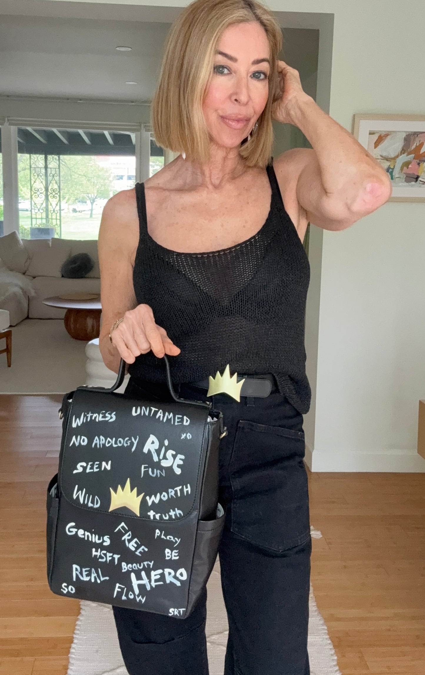 Hand-Painted Mini Backpack — "Rise" Graffiti Edition | 1 of 1