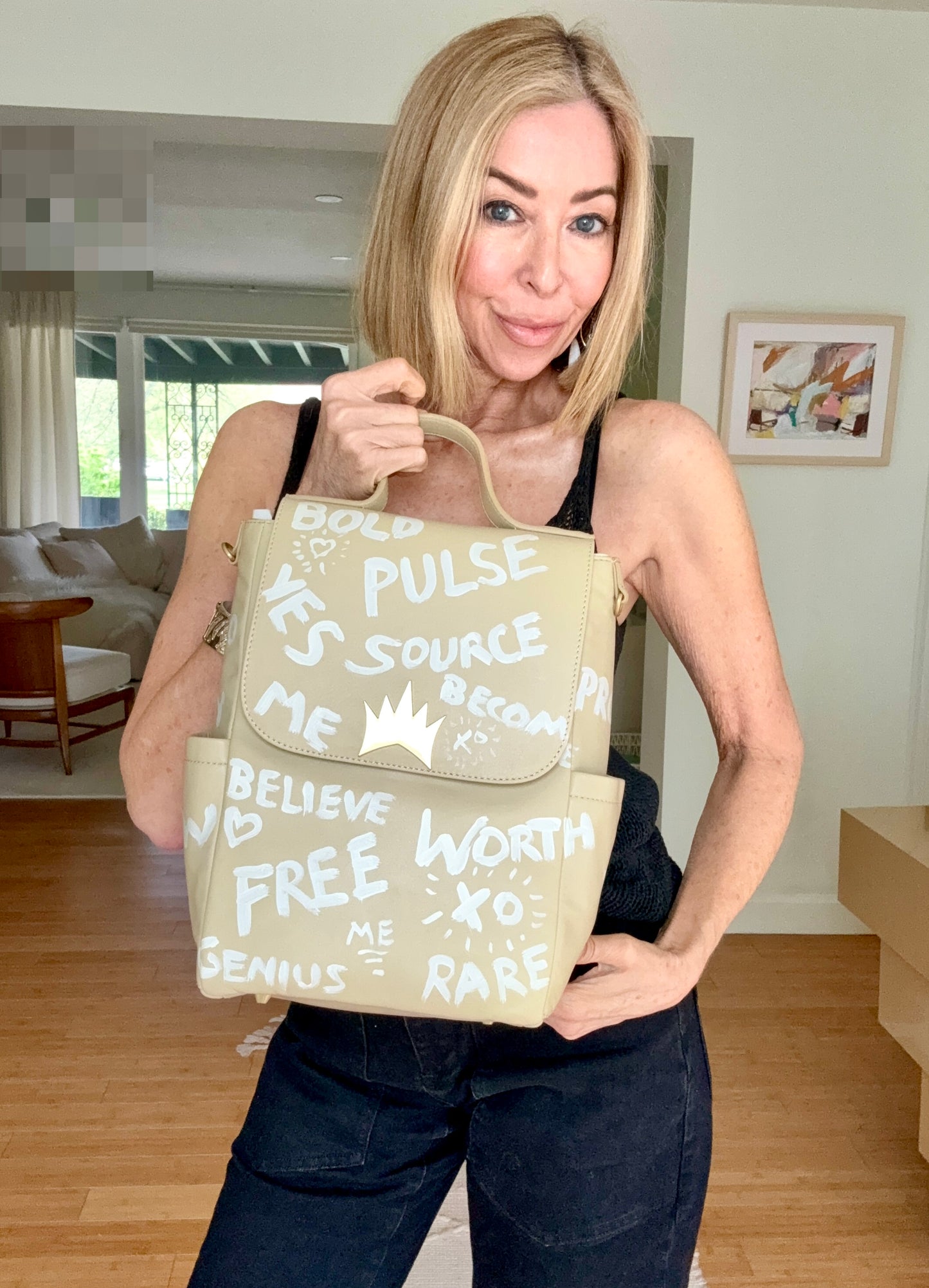 Hand-Painted Mini Backpack — "Become" Graffiti Edition | 1 of 1