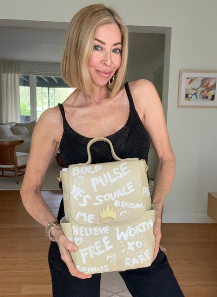 Hand-Painted Mini Backpack — "Become" Graffiti Edition | 1 of 1