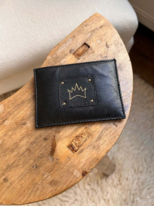 Crown Logo Card Case - Black