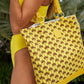 Elaine-Tasche mit Kronen-Print – Gelb