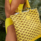 Elaine-Tasche mit Kronen-Print – Gelb