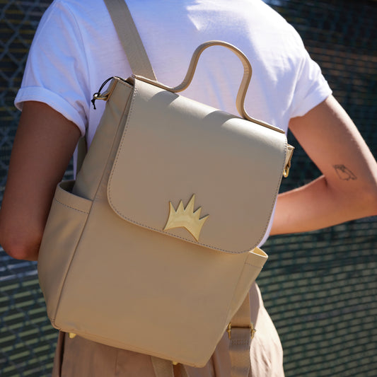 Crown Logo  Backpack - Light Tan