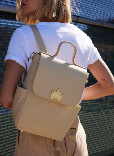 Crown Logo  Backpack - Light Tan