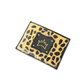 "One Collection" handpainted Card Case with Gold metallic Cheetah pattern By Stephanie Rado Taormina