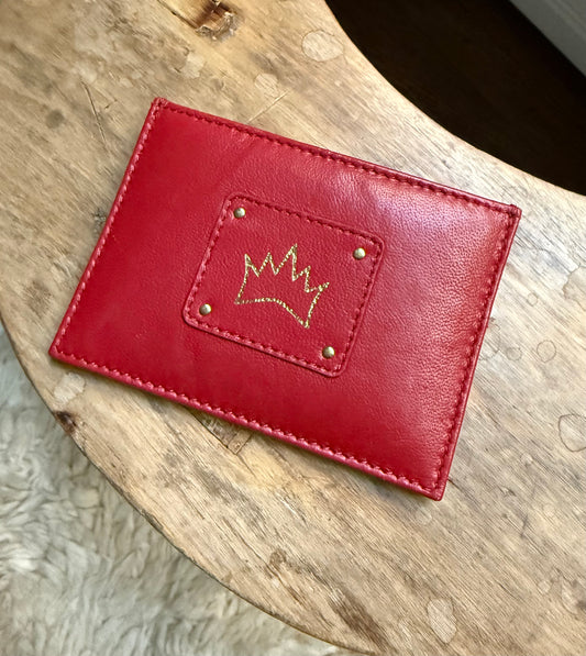 Crown Logo Card Case - Red