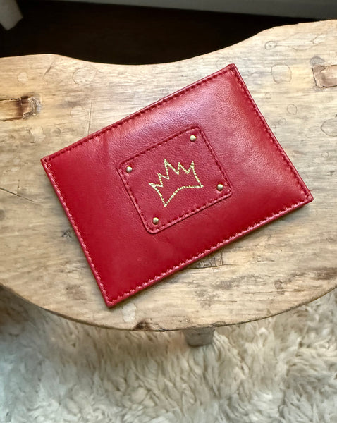 Crown Logo Card Case - Red