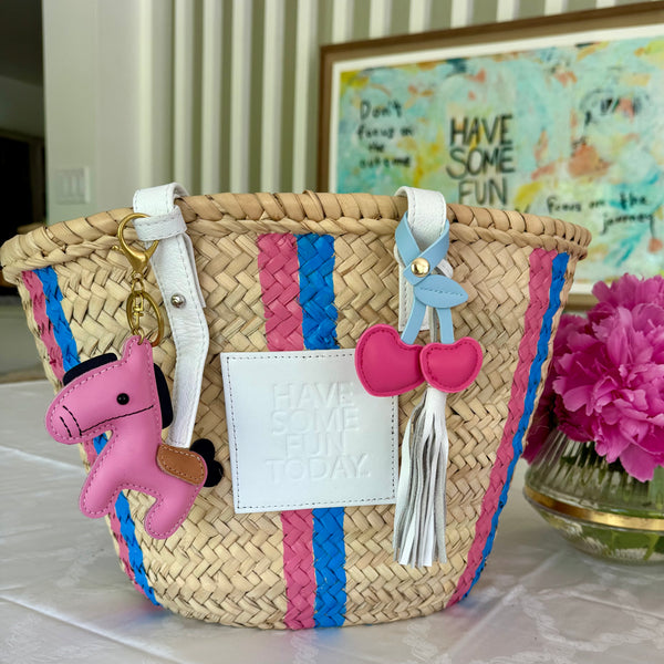 "Pink & Blue Stripe" St Barth's Tote