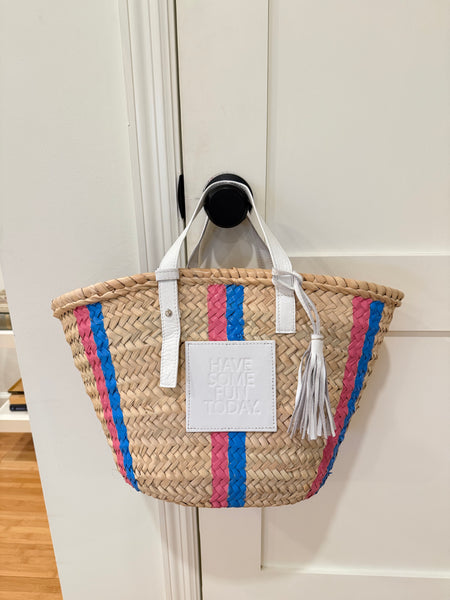 "Pink & Blue Stripe" St Barth's Tote