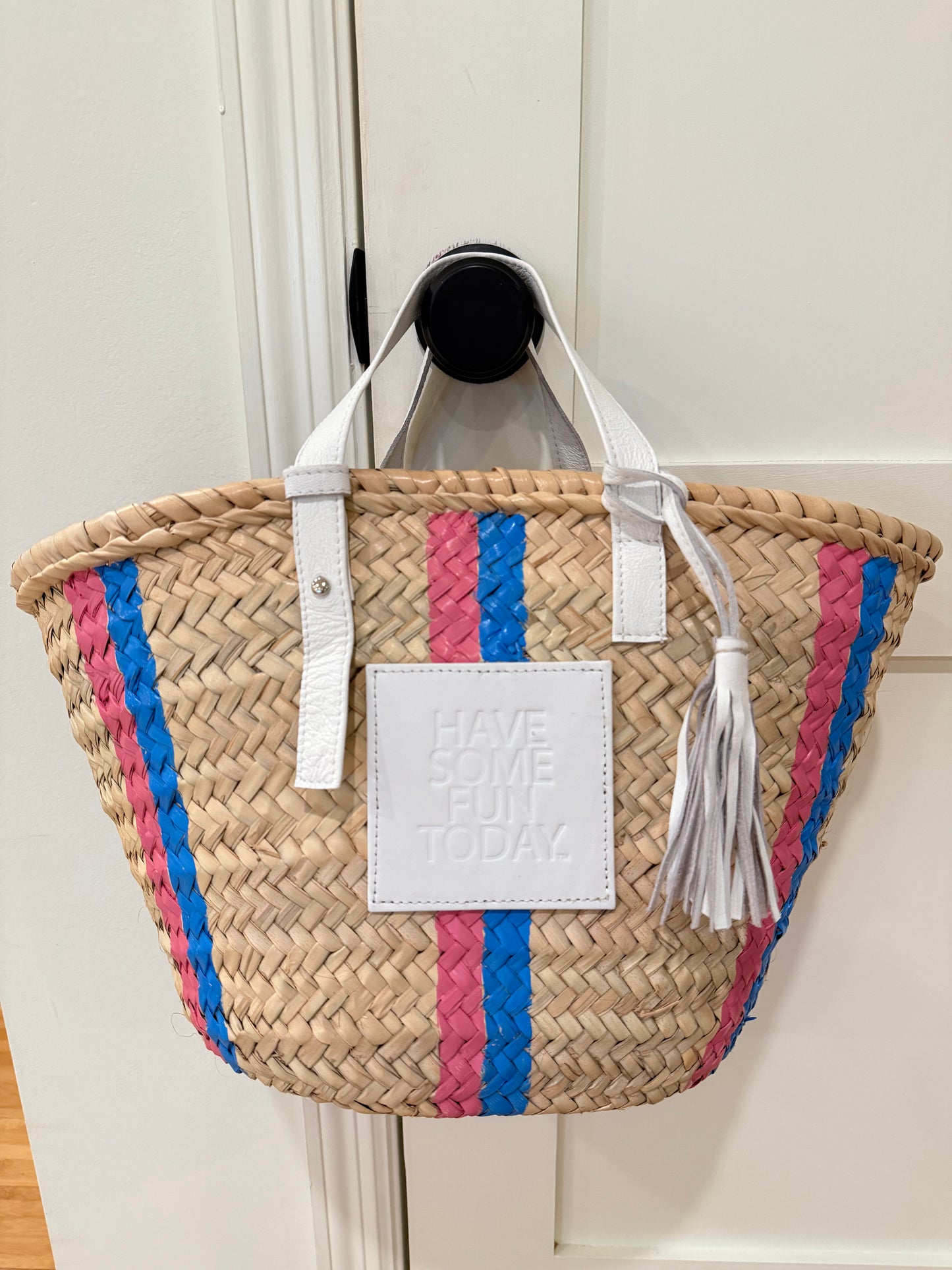 "Pink & Blue Stripe" St Barth's Tote