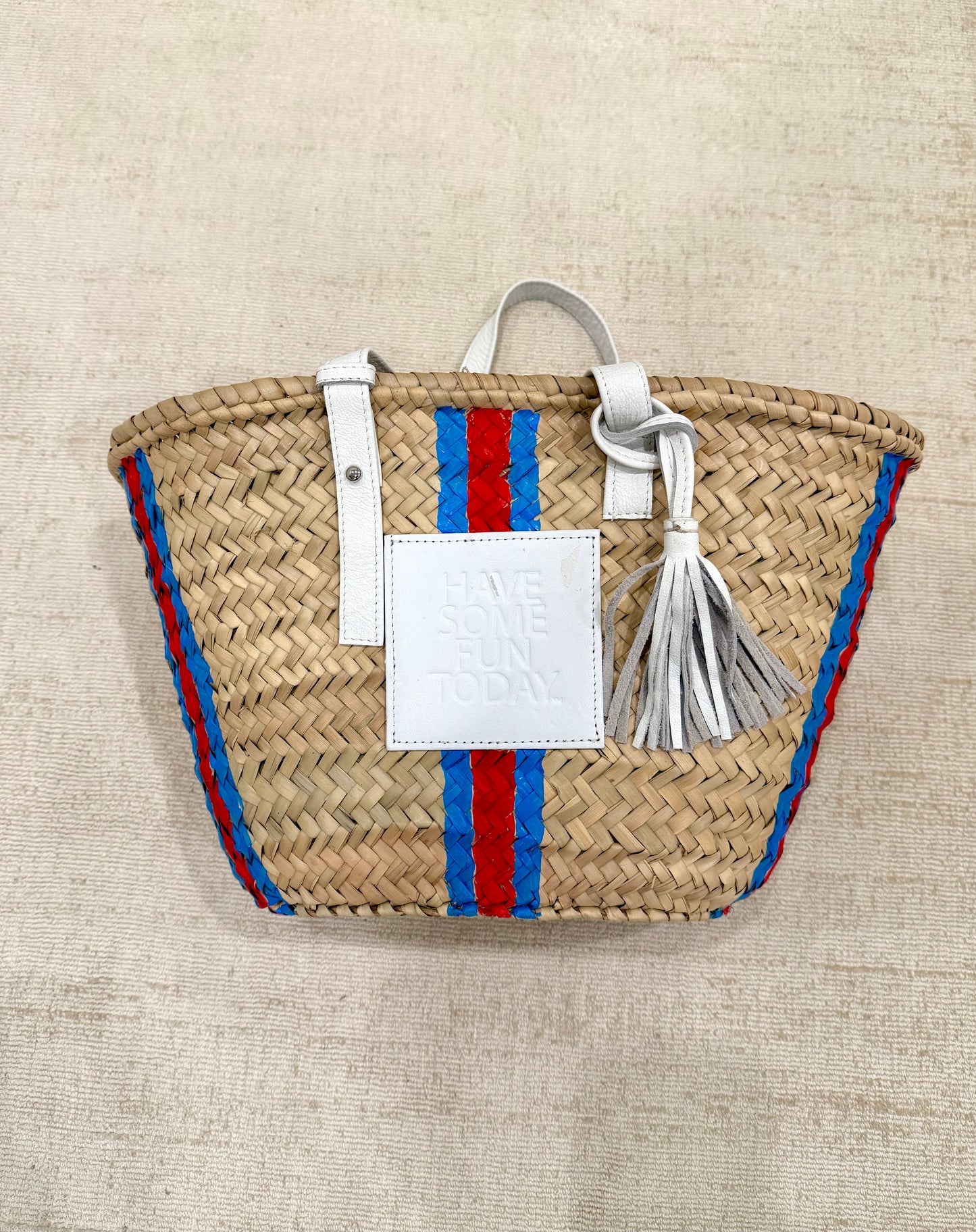 "Red & Blue Stripe" St Barth's Tote