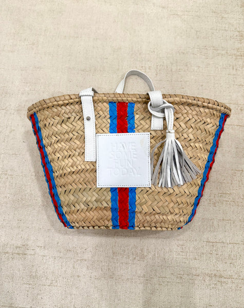 "Red & Blue Stripe" St Barth's Tote