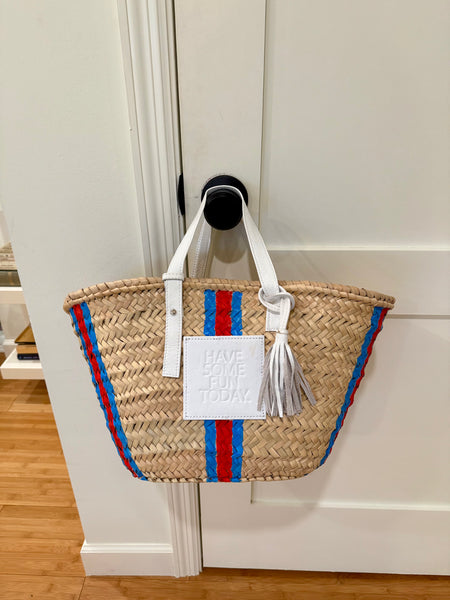 "Red & Blue Stripe" St Barth's Tote