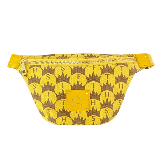 Riñonera con estampado de coronas - Amarillo