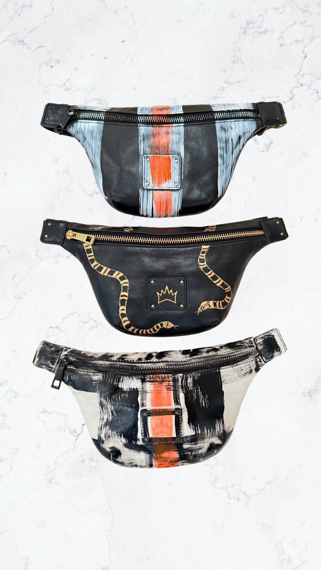 "Abstract Black & Orange" Belt Bag