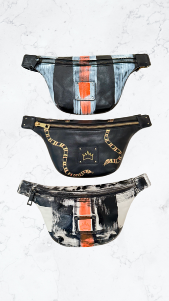 "Abstract Black & Orange" Belt Bag