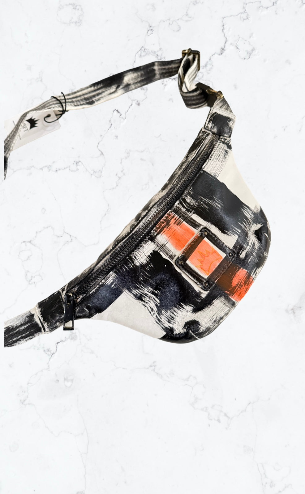 "Abstract Black & Orange" Belt Bag