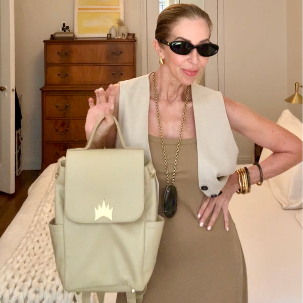 Crown Logo  Backpack - Light Tan
