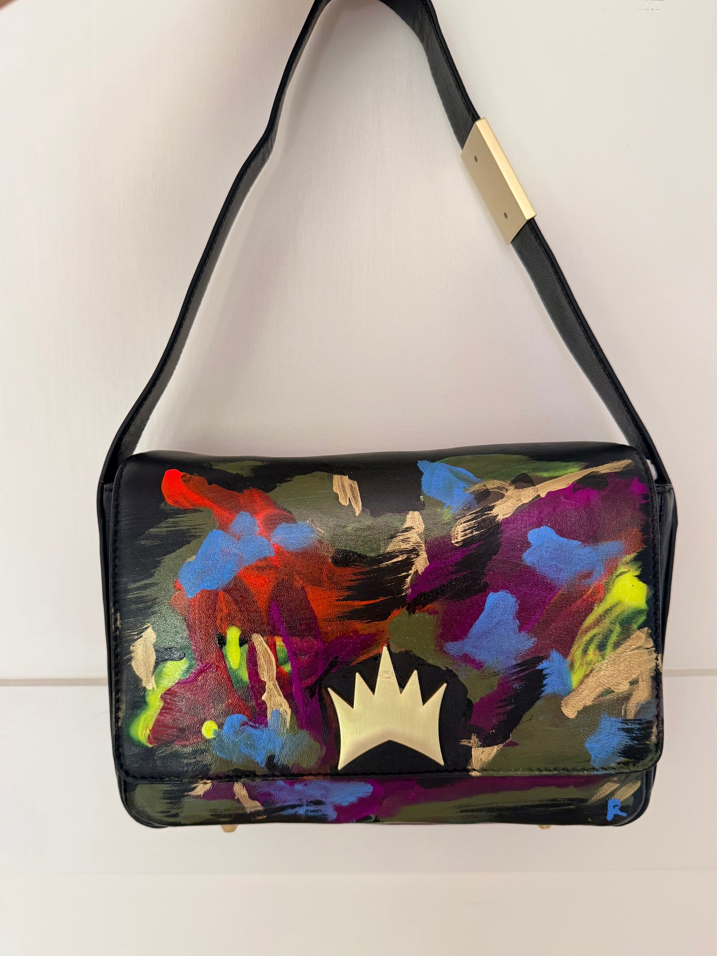 Hand-Painted Allegra Bag — "Electric" Abstract Edition | 1 of 1