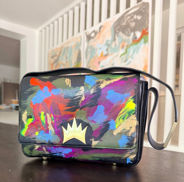 Hand-Painted Allegra Bag — "Electric" Abstract Edition | 1 of 1