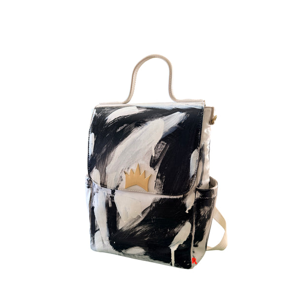 Hand-Painted Mini Backpack — "Untamed" Abstract Edition | 1 of 1