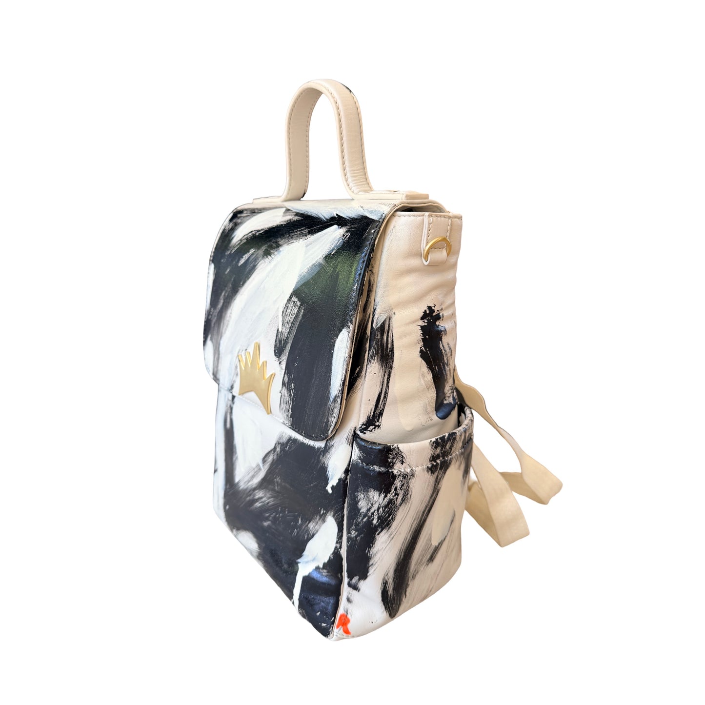 Hand-Painted Mini Backpack — "Untamed" Abstract Edition | 1 of 1