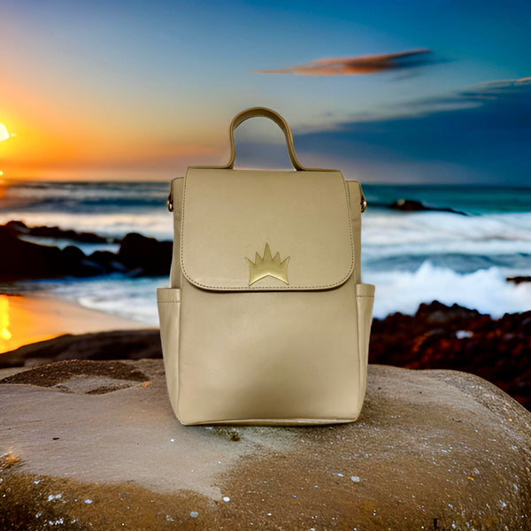 Crown Logo  Backpack - Light Tan