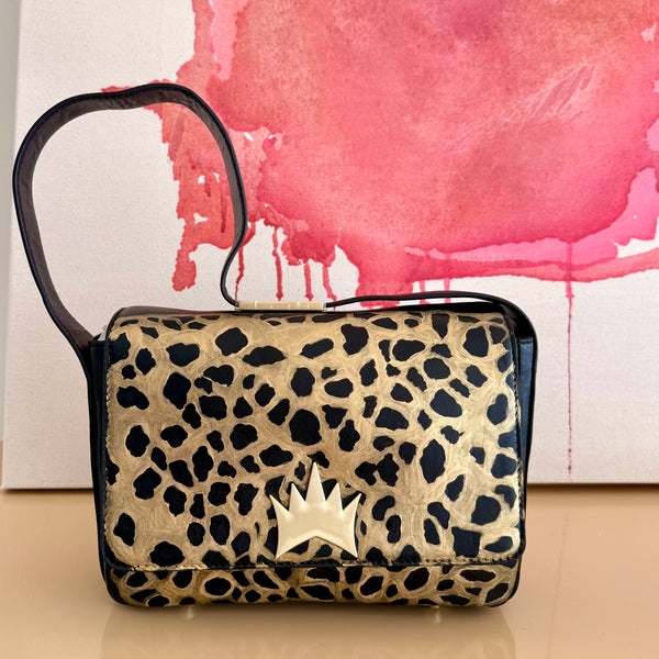 "One Collection" Hand Painted Metallic Gold Allegra Bag - by Stephanie Rado Taormina
