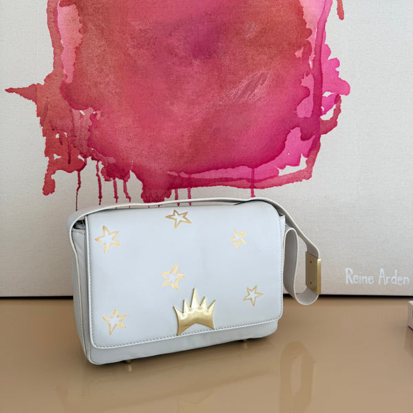 "One Collection" Gold Metallic Stars Allegra Bag - By Stephanie Rado Taormina