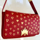"One Collection Gold Hearts Hand Painted Allegra Bag By Stephanie Rado Taormina