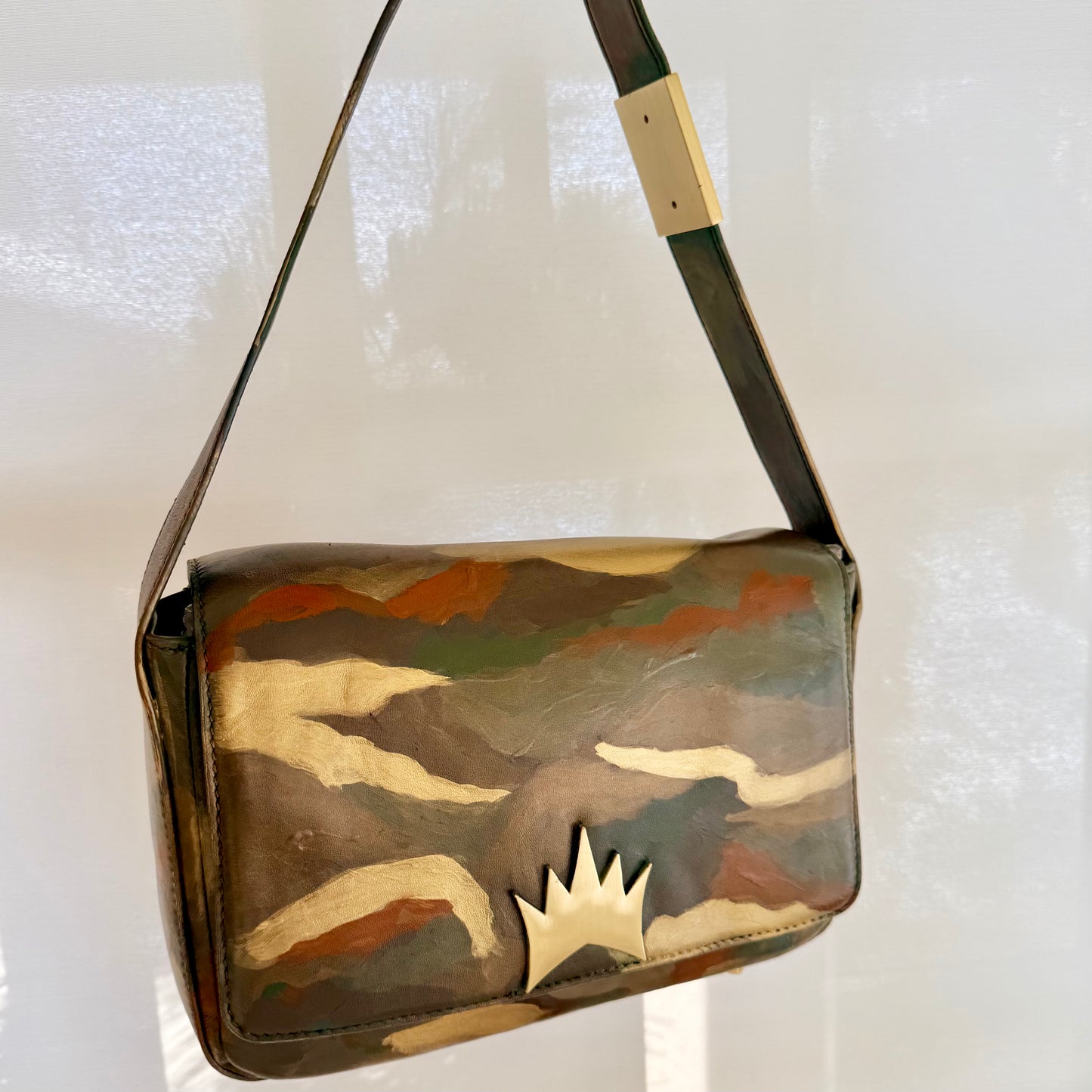 "One Collection" Camo Hand-painted Allegra Bag by Stephanie Rado Taormina