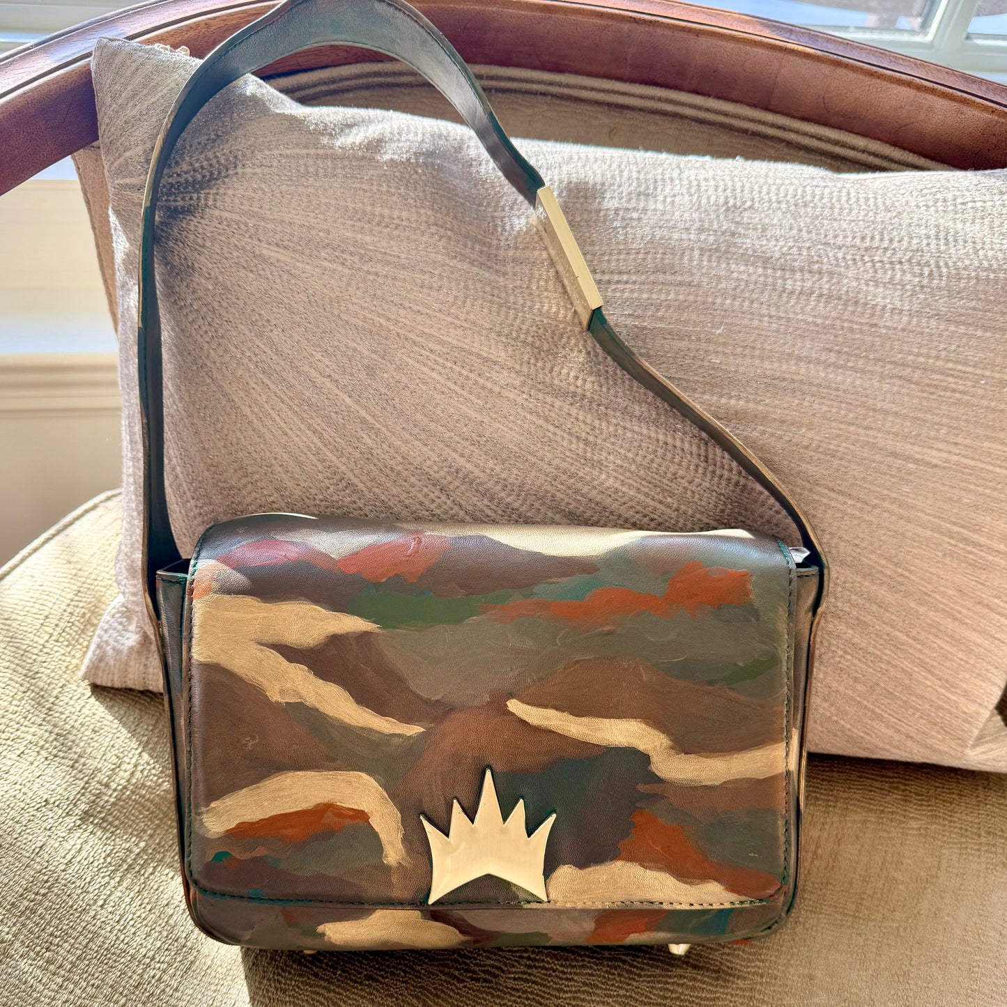 "One Collection" Camo Hand-painted Allegra Bag by Stephanie Rado Taormina