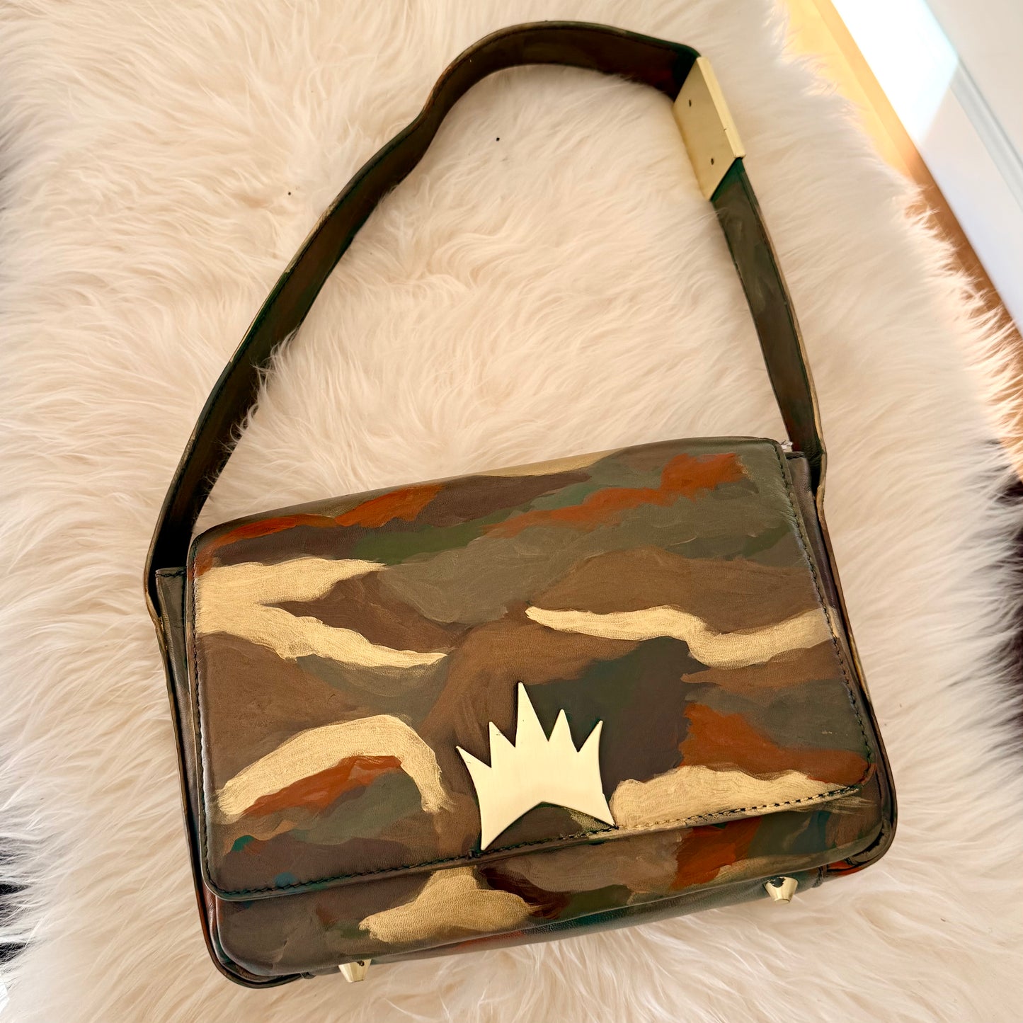 "One Collection" Camo Hand-painted Allegra Bag by Stephanie Rado Taormina