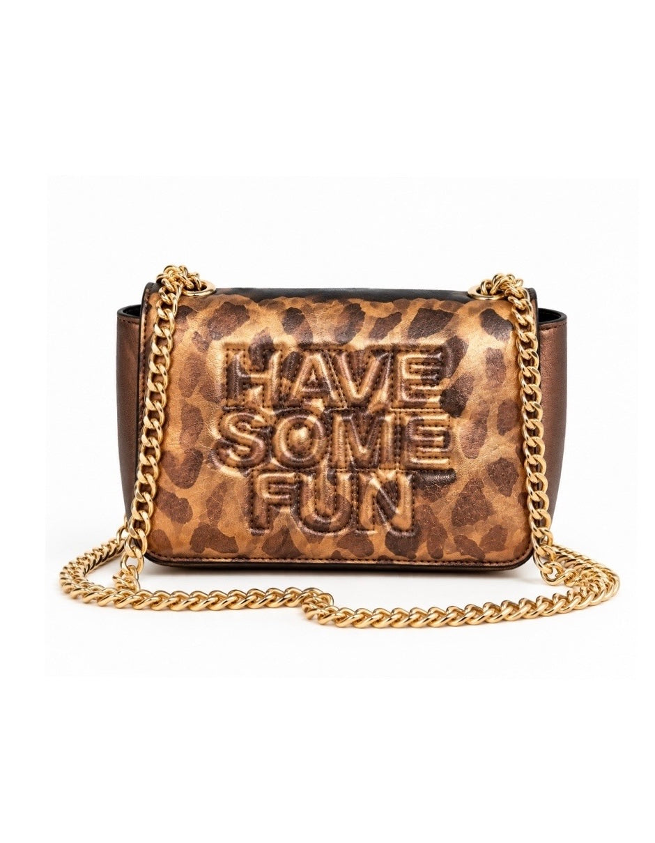 Black & Gold Metallic Cheetah Bag - hand painted by Stephanie Rado Taormina