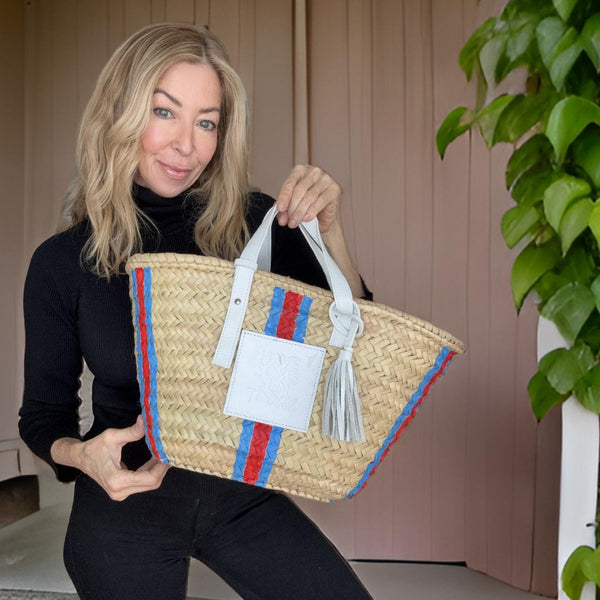 "Red & Blue Stripe" St Barth's Tote