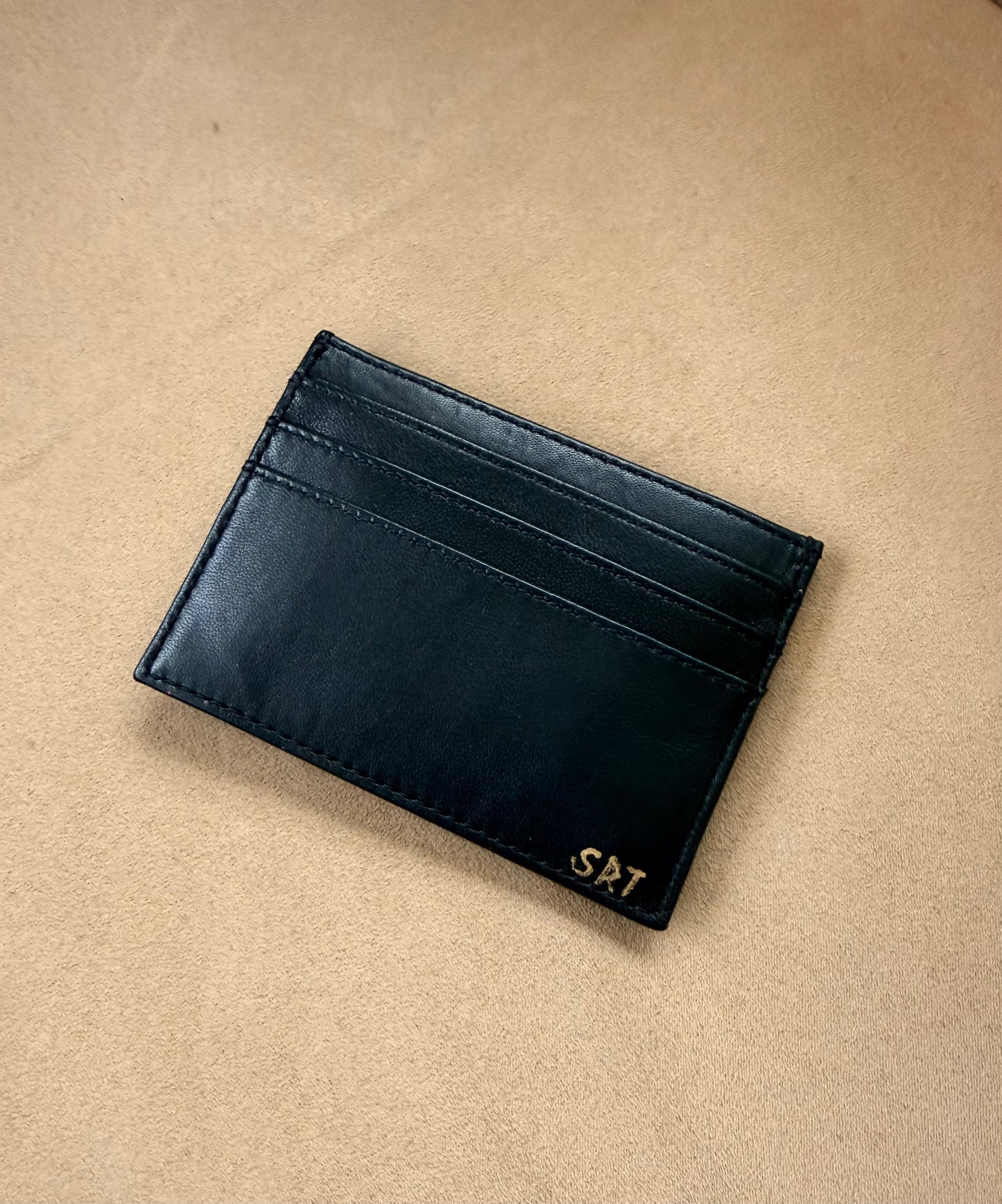 "One Collection" Handpainted  Card Case with Gold Metallic Stars  By Stephanie Rado Taormina