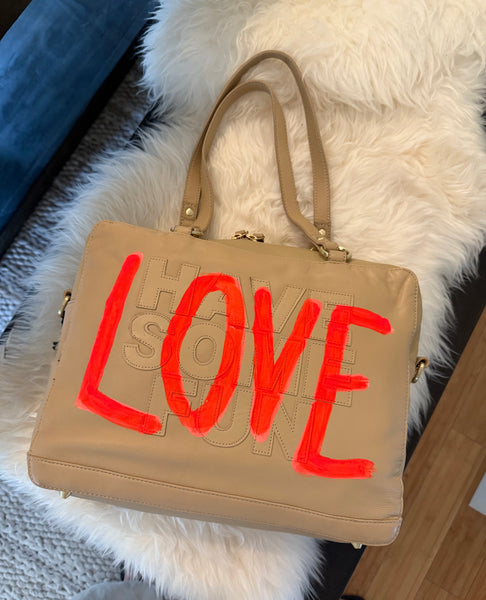 Neon Orange LOVE Elsie Bag by Stephanie Rado Taormina