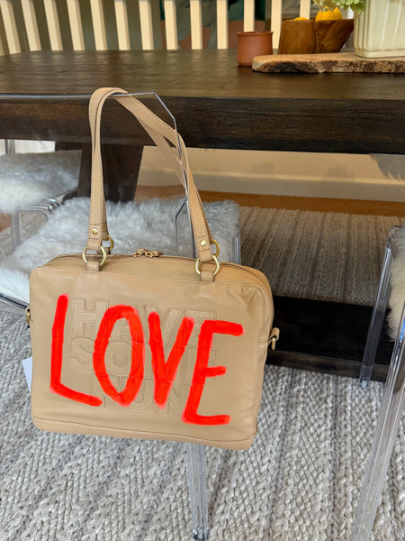 Neon Orange LOVE Elsie Bag by Stephanie Rado Taormina